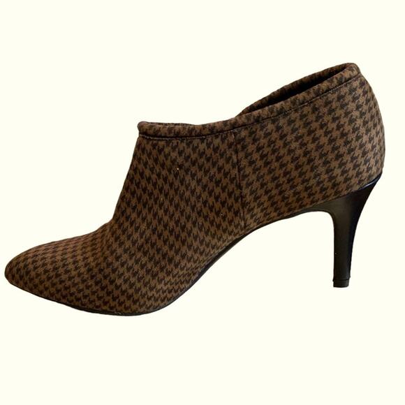 IMPO plaid brown and black booties zip zip. 3.5” heels size  10 - Picture 9 of 13